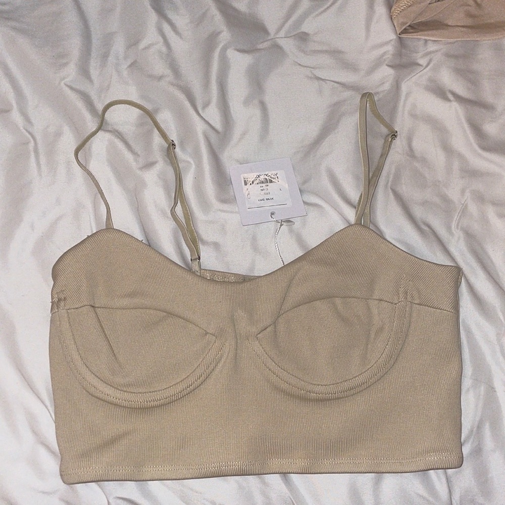 Adika tan crop top with under wire